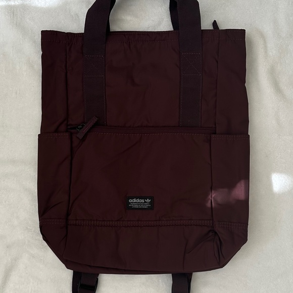 Adidas Burgundy Nylon Backpack w/Top Handles NWOT - Picture 8 of 9
